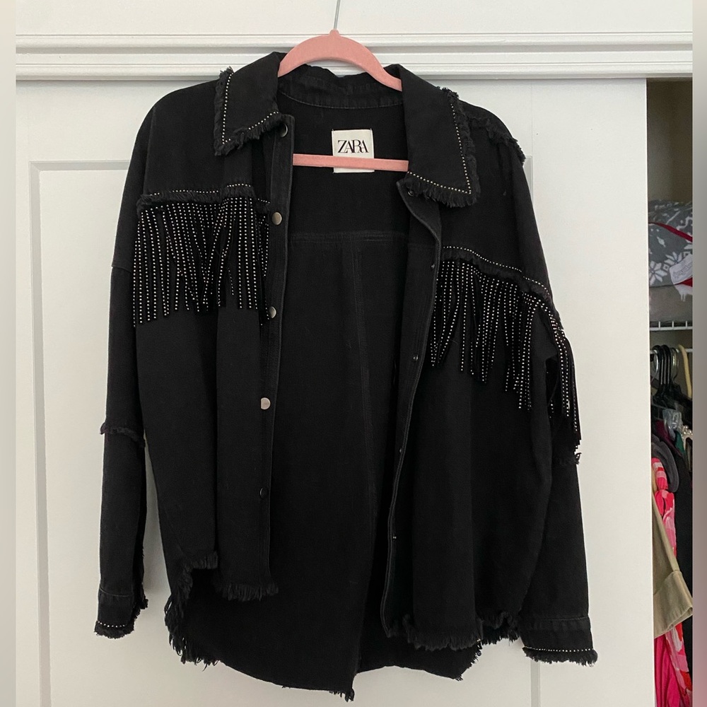 Black bejeweled shacket